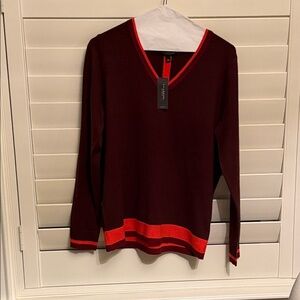 Liverpool LA Retro Chocolate Brown V-Neck Sweater